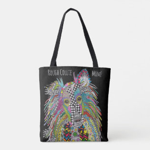 Kleurrijke Rough Collie Mom Canvas tas