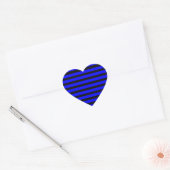 Kleurrijke Royal Blue en Black Striped Pattern Hart Sticker (Envelop)