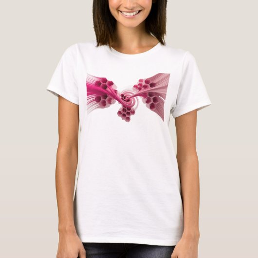 Kleurrijke Roze ABSTRACTE KUNST Modeprint T-shirt (Voorkant)
