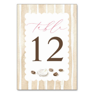 Kleurrijke Roze Beige Baby Shower over Koffie Kaart