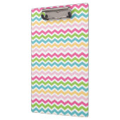 Kleurrijke Roze Blauw Groen Geel Chevron Strepen Klembord (Links)