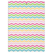 Kleurrijke Roze Blauw Groen Geel Chevron Strepen Klembord (Achterkant)