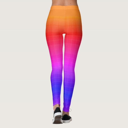 Kleurrijke Roze Blauw Sinaasappel Ombre Effect Naa Leggings (Achterkant)