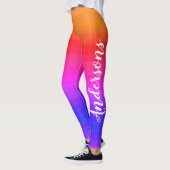 Kleurrijke Roze Blauw Sinaasappel Ombre Effect Naa Leggings (Links)