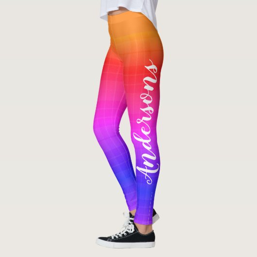 Kleurrijke Roze Blauw Sinaasappel Ombre Effect Naa Leggings (Links)