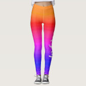Kleurrijke Roze Blauw Sinaasappel Ombre Effect Naa Leggings (Voorkant)