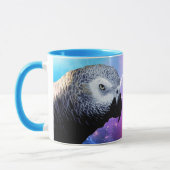 Kleurrijke roze & blauwe naam met Afrikaanse grijz Mok (Links)