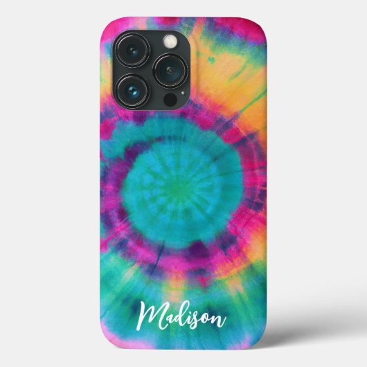 Kleurrijke Roze Blauwgroen Gele Tie Dye Waterverf  Case-Mate iPhone Case (Achterkant)