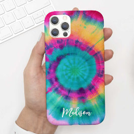 Kleurrijke Roze Blauwgroen Gele Tie Dye Waterverf  Case-Mate iPhone Case