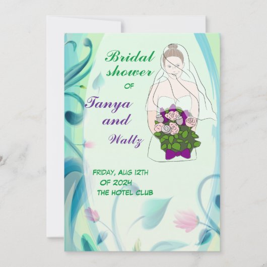 Kleurrijke Roze Bloemen Grens Vrijgezellenfeest Kaart (Voorkant)