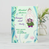 Kleurrijke Roze Bloemen Grens Vrijgezellenfeest Kaart (Staand voorkant)