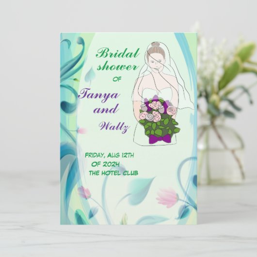 Kleurrijke Roze Bloemen Grens Vrijgezellenfeest Kaart (Staand voorkant)