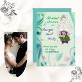 Kleurrijke Roze Bloemen Grens Vrijgezellenfeest Kaart