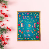 Kleurrijke Roze Bloemen Inspirerend Typografie Poster