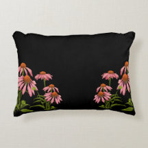 Kleurrijke roze bloemen op een zwarte achtergrond