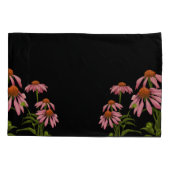 Kleurrijke roze bloemen op een zwarte achtergrond kussensloop (Achterkant)