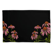 Kleurrijke roze bloemen op een zwarte achtergrond kussensloop (Voorkant)