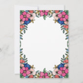  kleurrijke roze bloemen repetitie binnenste kaart (Achterkant)