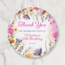 Kleurrijke Roze Bloemen Verjaardag Tea Party Dank 