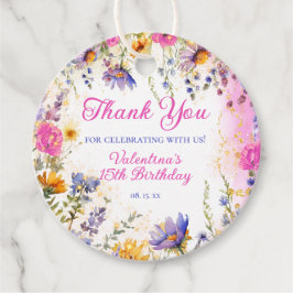 Kleurrijke Roze Bloemen Verjaardag Tea Party Dank Bedankjes Labels