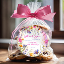 Kleurrijke Roze Bloemen Verjaardag Tea Party Dank 