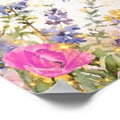 Kleurrijke Roze Bloemen Verjaardag Tea Party Welko Poster (Hoek)