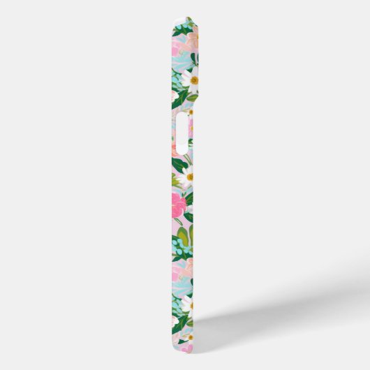 Kleurrijke Roze Bloementuin Monogram Case-Mate iPhone Case (Achterkant / Rechts)