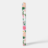 Kleurrijke Roze Bloementuin Monogram Case-Mate iPhone Case (Achterkant / Links)