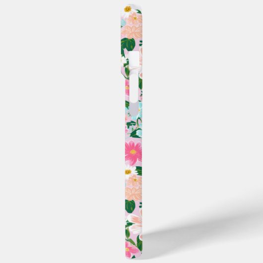 Kleurrijke Roze Bloementuin Monogram Case-Mate iPhone Case (Achterkant / Links)