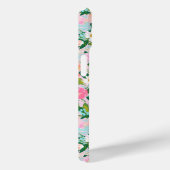 Kleurrijke Roze Bloementuin Monogram Case-Mate iPhone Case (Achterkant / Rechts)