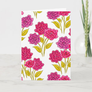 Kleurrijke Roze Bloempatroon Blanket Kaart