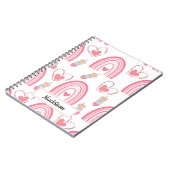 Kleurrijke Roze Boho Regenbogen en Hartjes Notitieboek (Linkerzijde)
