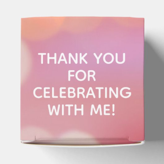 Kleurrijke Roze Bokeh Lichten Dank Je 2" Feestje Bedankdoosjes (Bovenkant)