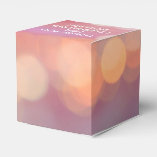 Kleurrijke Roze Bokeh Lichten Dank Je 2" Feestje Bedankdoosjes (Achterkant)