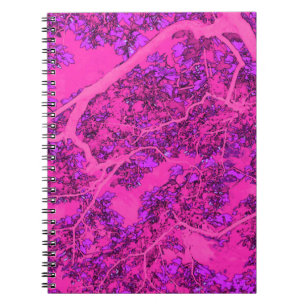 Kleurrijke roze bomen notitieboek