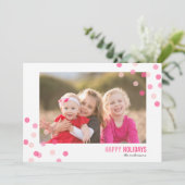 Kleurrijke Roze Confetti Prettige feestdagen Kaart (Staand voorkant)