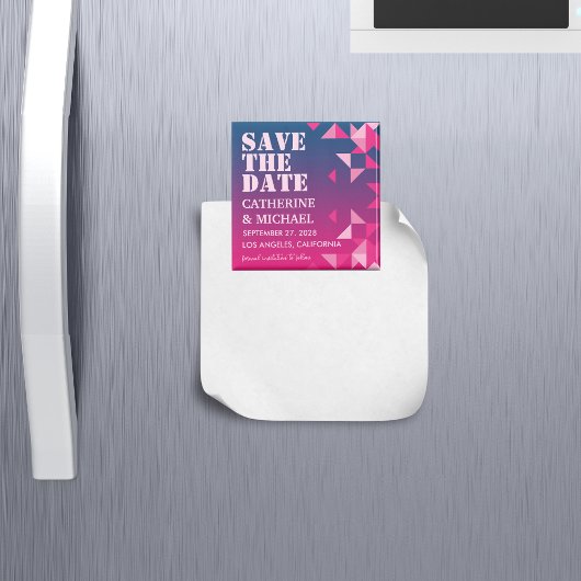 Kleurrijke roze en blauwe geometrisch sparen de da magneet