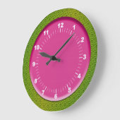 Kleurrijke roze en groene wandklok (Hoek)