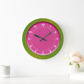 Kleurrijke roze en groene wandklok (Huis)