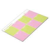 Kleurrijke Roze en Lime Aangepaste Weekplanner Notitieblok (Schuin)