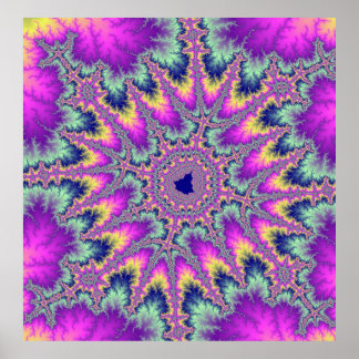 Kleurrijke roze en mint groene regenboog poster