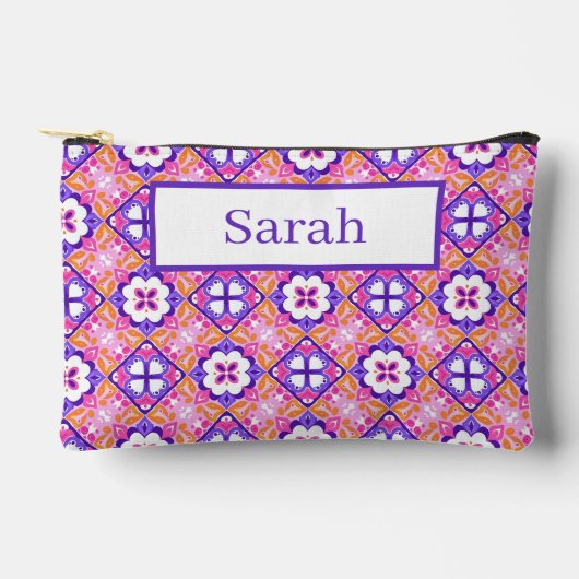 Kleurrijke roze en Paarse Spaans-stijl Tegel Patte Etui (Voorkant)