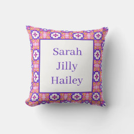 Kleurrijke roze en Paarse Spaans-stijl Tegel Patte Kussen