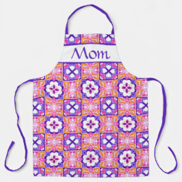 Kleurrijke roze en Paarse Spaans-stijl Tegel Patte Schort