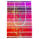 Kleurrijke, roze en Paarse strepen, vuurwerk Medium Cadeauzakje (Achterkant)