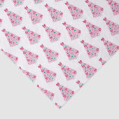 Kleurrijke roze en turquoise kerstboom tissuepapier (Detail)