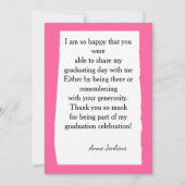 Kleurrijke roze en witte Waterverf Foto Graduati Kaart (Achterkant)