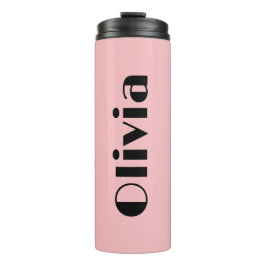 Kleurrijke Roze en Zwarte Tumblers Met Naam Thermosbeker
