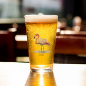 Kleurrijke Roze Flamingo, aanpasbaar Glas