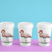 Kleurrijke Roze Flamingo, aanpasbaar Papieren Bekers